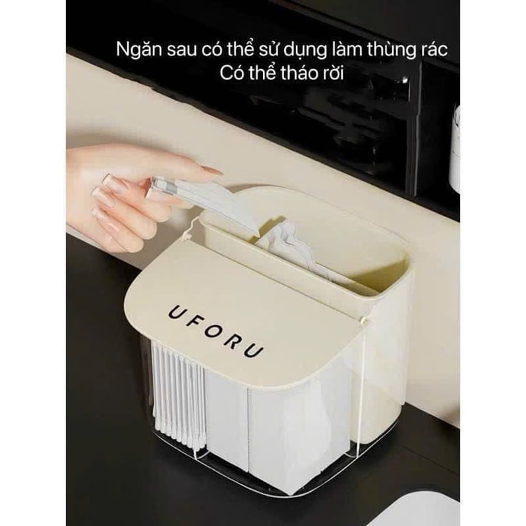 HỘP ĐỰNG BÔNG TẨY TRANG TREO TƯỜNG UFORU