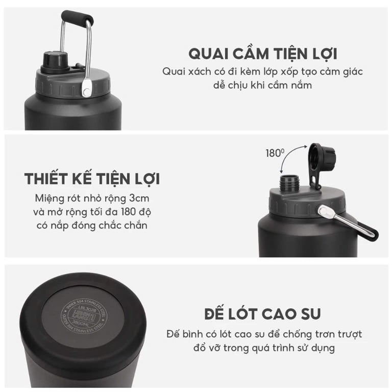 BÌNH GIỮ NHIỆT SIÊU DUNG TÍCH LEBENLANG LBL3028 – 3.8L