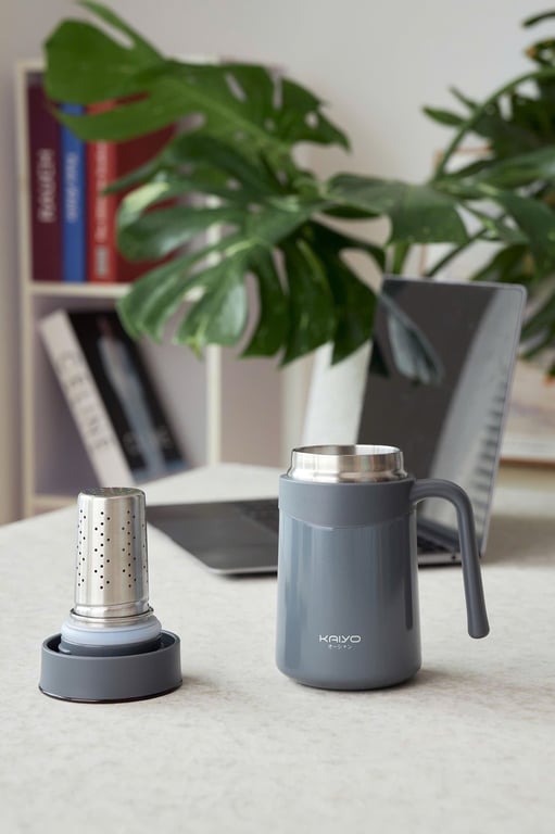 Cốc giữ nhiệt inox 304 kèm lọc trà Kaiyo 350ml