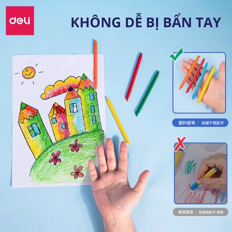 HỘP BÚT SÁP MÀU HỮU CƠ 36 MÀU HÃNG DELI 🌈