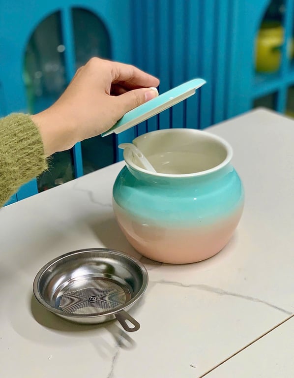 MK10- Liễn mỡ gốm sứ, dung tích 680ml