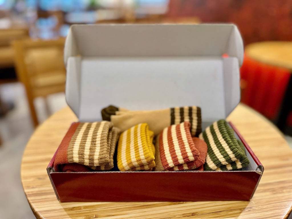 Set 5 đôi Tất len dệt kim phong cách Nhật Bản