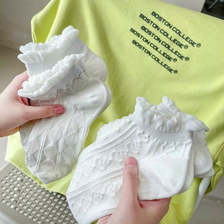 Set 10 đôi Tất nữ nhún cổ bèo phong cách Hàn Quốc