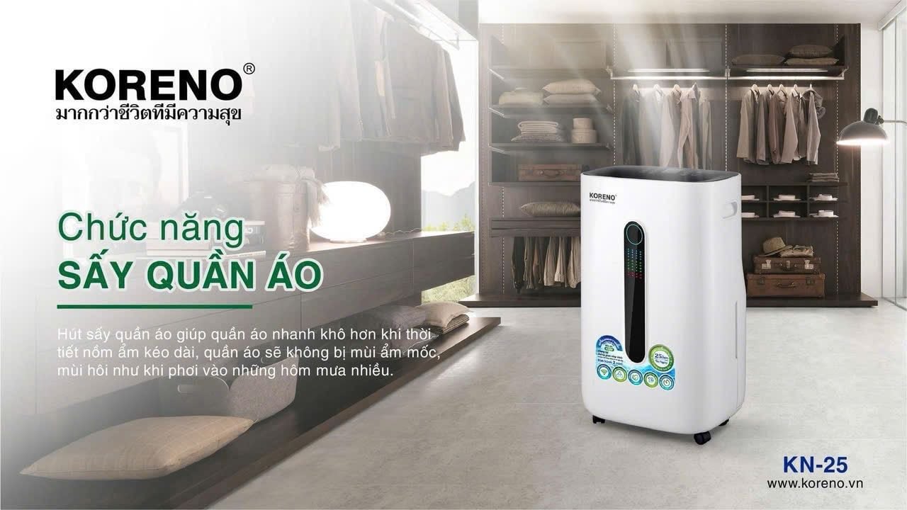 KN25 -  MÁY HÚT ẨM VÀ LỌC KHÔNG KHÍ KORENO 410W