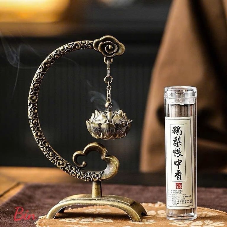 Lư Đốt Nhang Trầm Hương , Xông Nụ Trầm Bằng Đồng Cao Cấp Chạm Khắc Hoa Văn Tinh Xảo Bảo Trầm Linh Hương