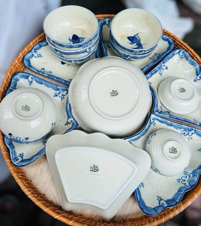 BỘ BÁT ĐĨA HOA MẶT TRỜI 15 món