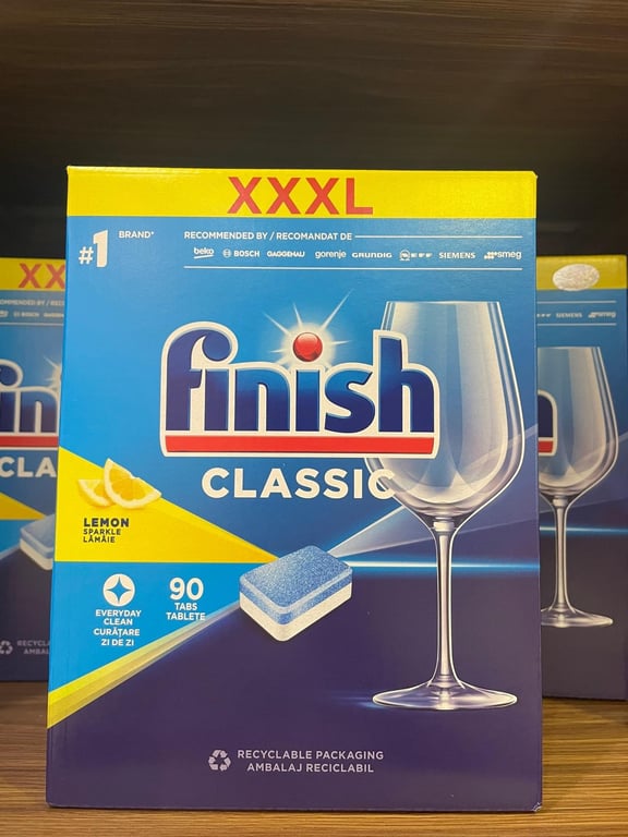 Viên rửa chén bát tổng hợp Finish Classic 90 viên hương chanh