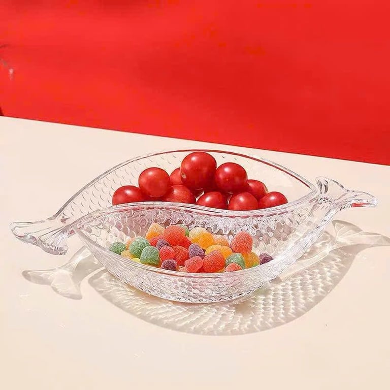 Set 2 đĩa cá thuỷ tinh