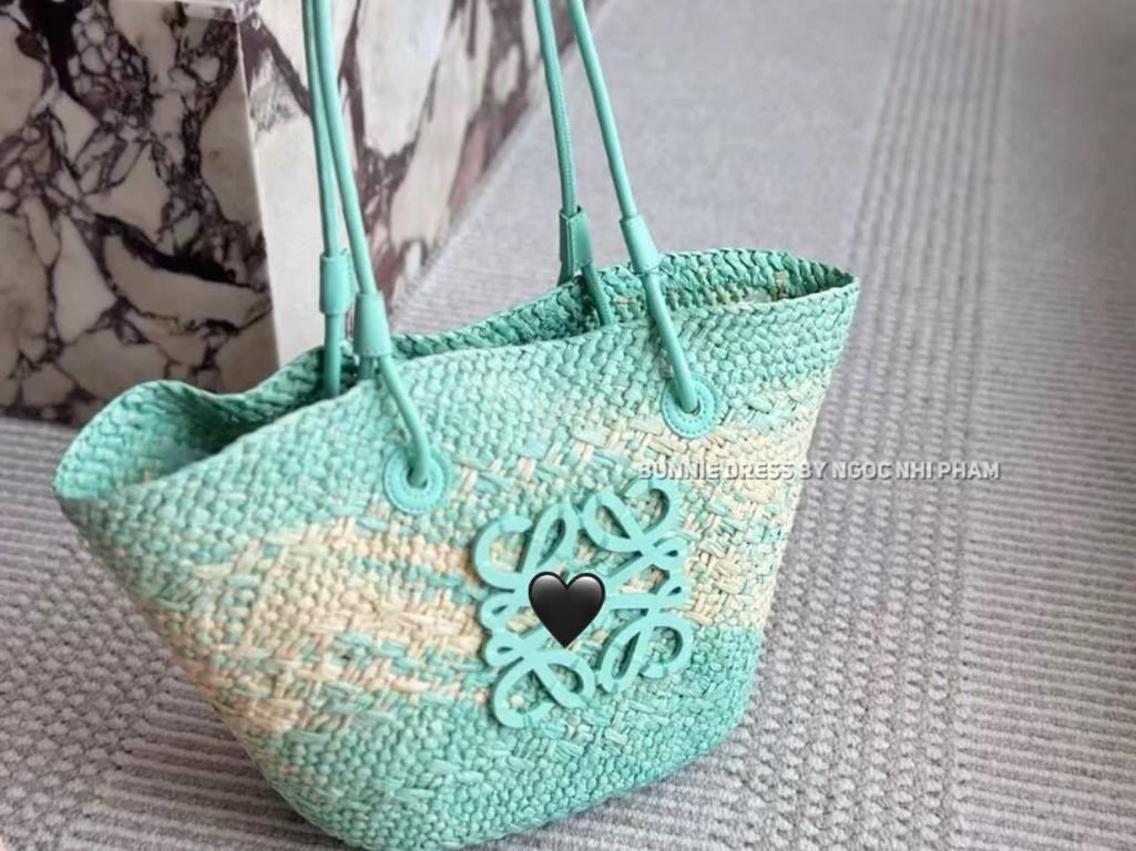 Túi cói loewe xanh mint