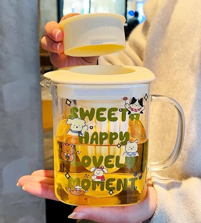 SIÊU PHẨM BỘ BÌNH CỐC THỦY TINH LỌC TRÀ SIÊU XINH