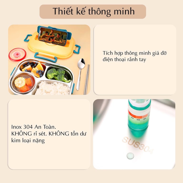 HỘP CƠM GIỮ NHIỆT VĂN PHÒNG INOX 304 JIDOSA