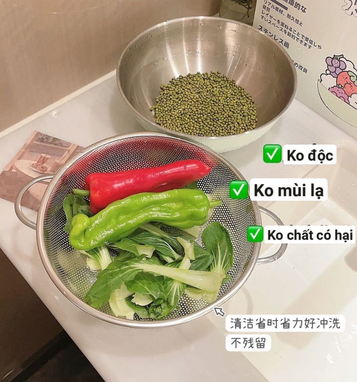 BỘ 2 MÓN THAU RỔ ĐA NĂNG RỬA RAU CỦ HÃNG SWEET&COCO XỊN ĐẸP FULLBOX