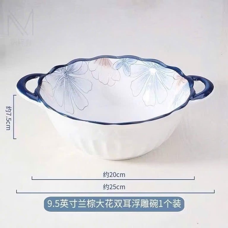 SET 2 BÁT TÔ SỨ CÓ TAY CẦM TIỆN LỢI