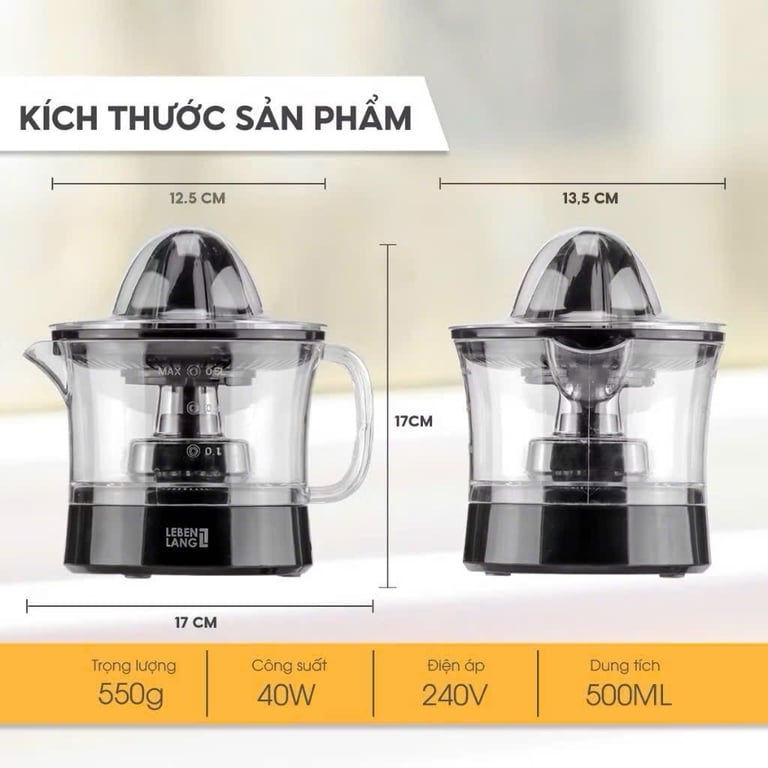 Máy vắt cam Lebenlang LBL3383 500ml