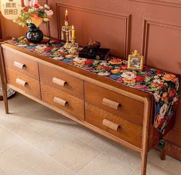 Khăn trải bàn, tủ Vintage 220x 30cm