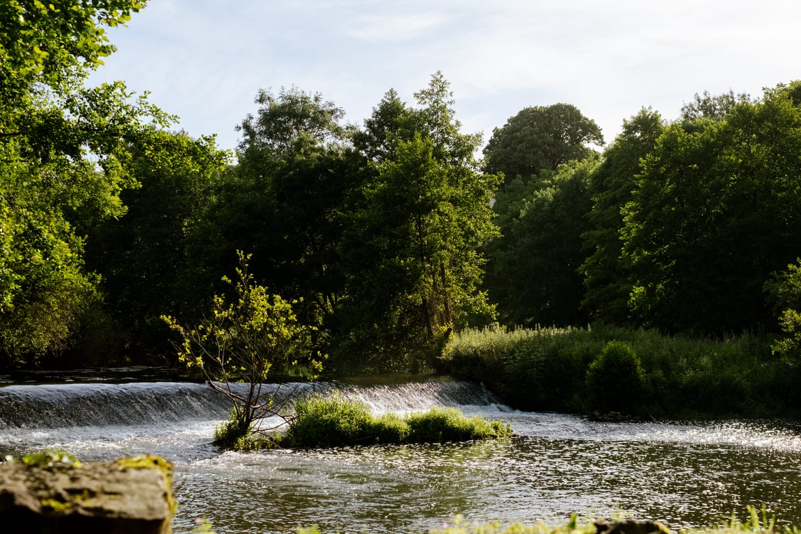 L'île du Domaine de Fontenay — rivière et piscine naturelle