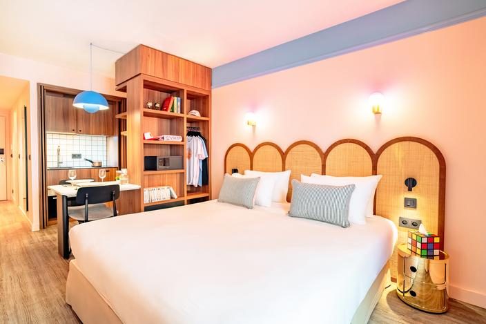 A room at Hotel Amista, contemporary Provençal decor