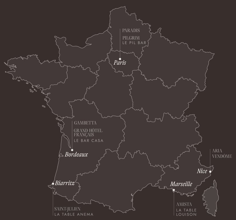 Map of our houses in France