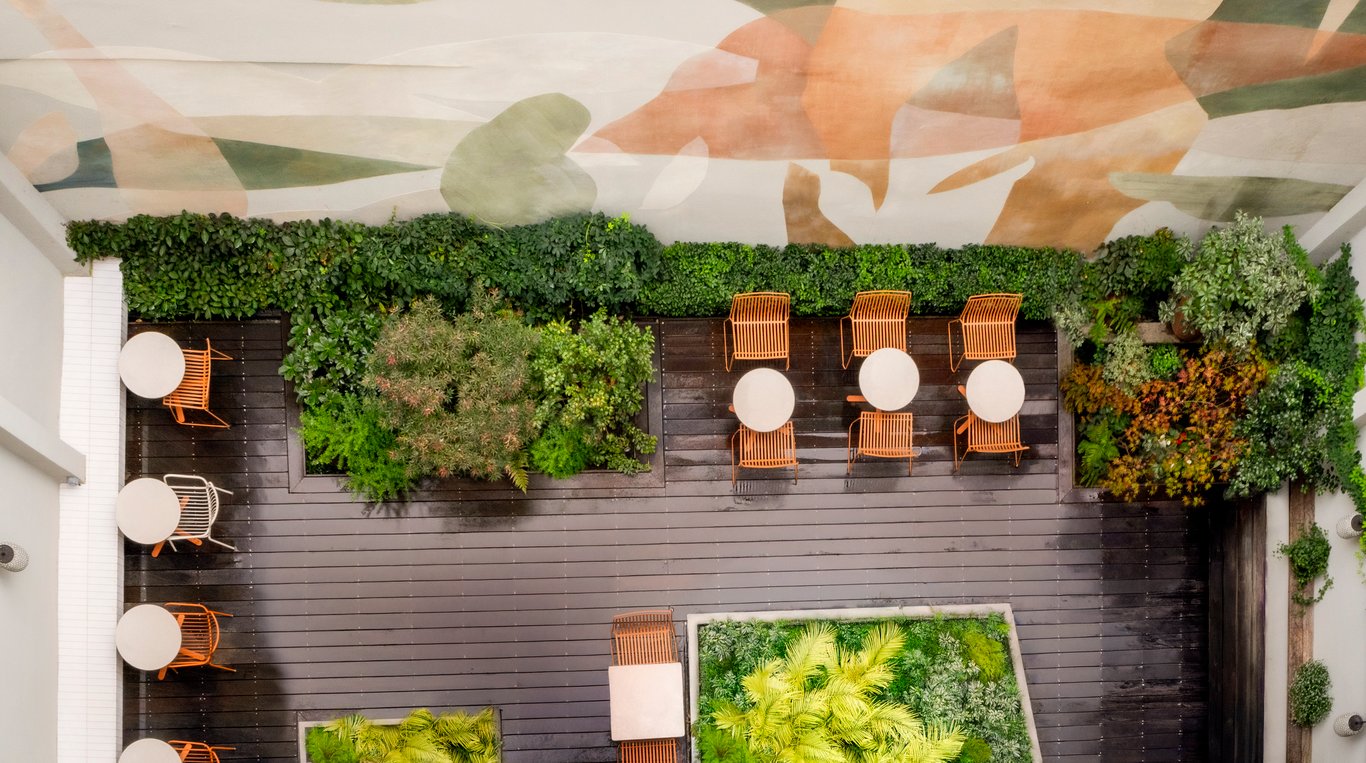 Pilgrim, Paris: planted rooftop seen from above