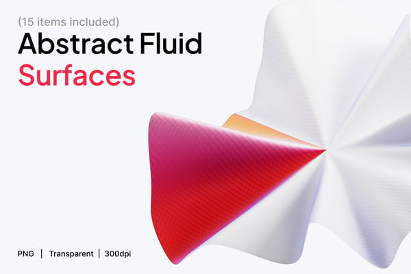 Abstract Fluid Surfaces 3D Icon Set