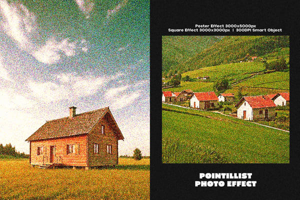 Pointillist Square And Poster Photo Effect