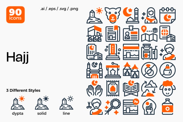 Hajj Icon Set
