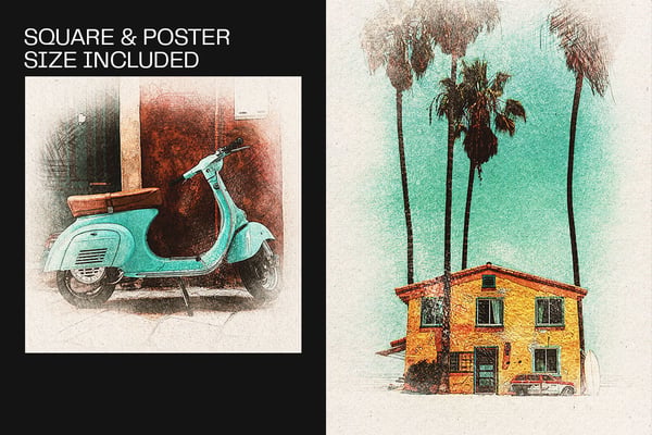 Colored Pencil Square And Poster Photo Effect