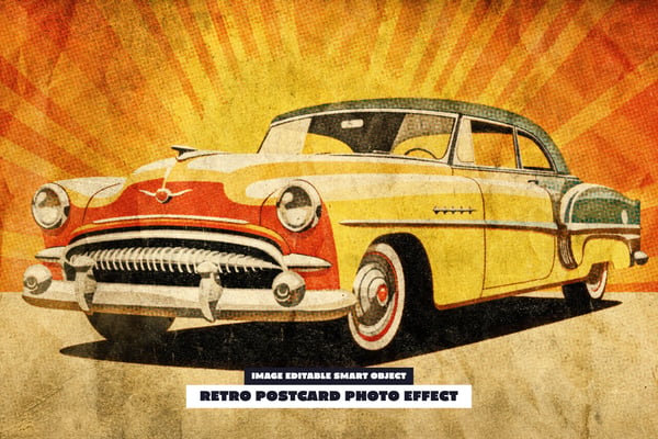 Retro Postcard Photo Effect