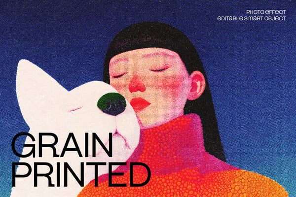 Grain Printed Photo Effect