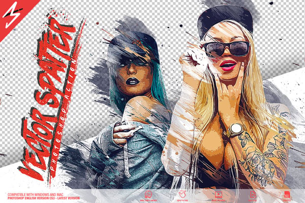 Vector Spatter Photoshop Action