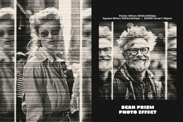 Scan Prism Square And Poster Photo Effect