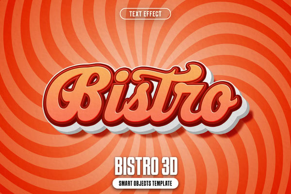 Bistro 3D Text Effect