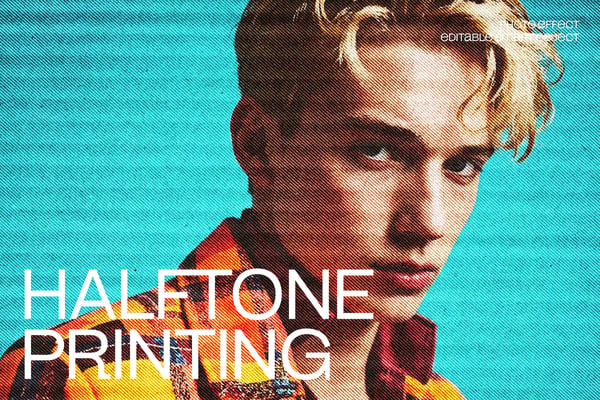 Halftone Cardboard Printing Photo Effect