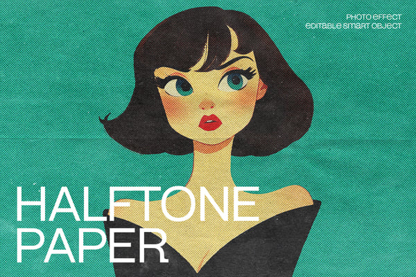 Halftone Paper Photo Effect
