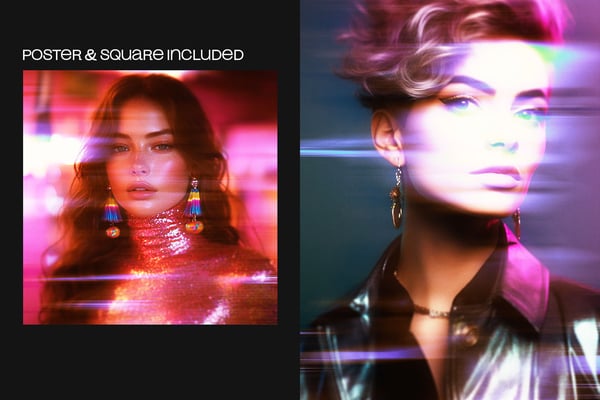 Blurred Motion Square And Poster Photo Effect