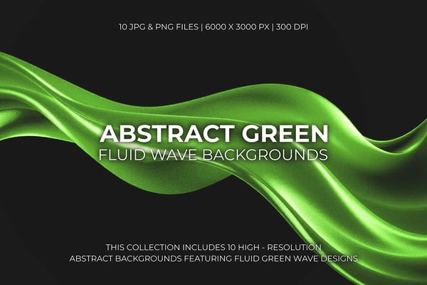 Abstract Green Fluid Wave Background