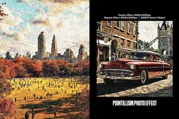 Pointillism Square And Poster Photo Effect