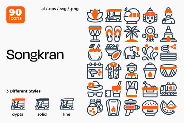 Songkran Icon Set