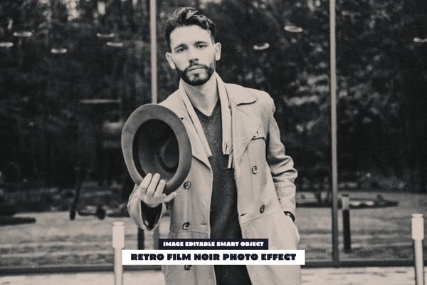 Retro Film Noir Photo Effect