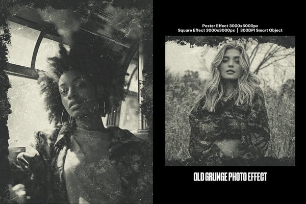 Old Grunge Square And Poster Photo Effect