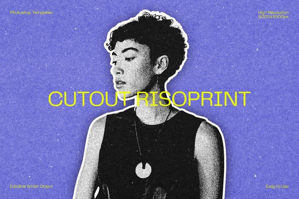 Cutout Risoprint Photo Effect