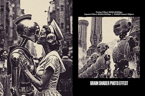 Grain Shader Square And Poster Photo Effect