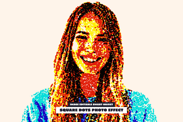 Square Dots Photo Effect