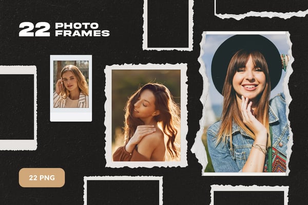 Torn Paper & Vintage Photo Frames