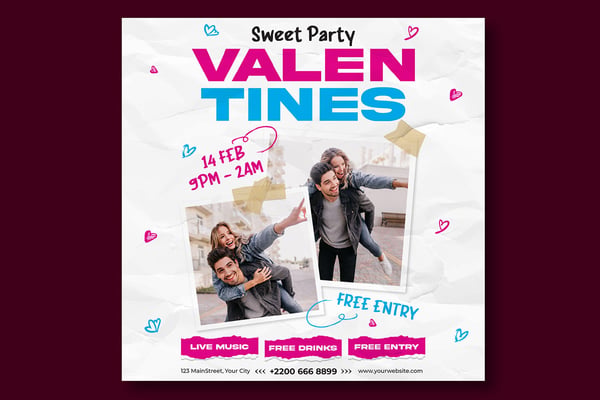 Valentines Party Socials Media