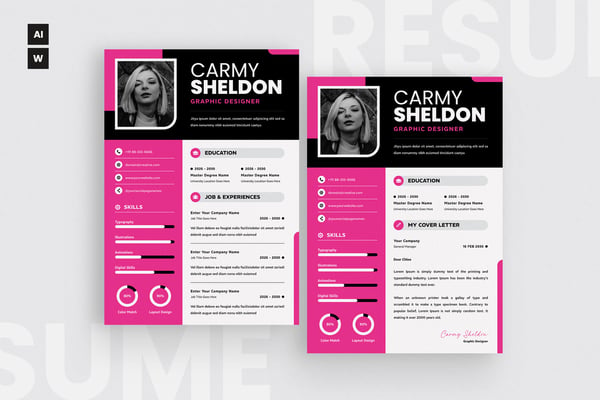 Pink Style Resume CV