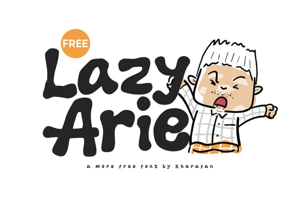 Free Lazy Arie - a Handwriting Free Font