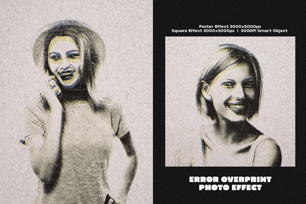 Error Overprint Square And Poster Photo Effect