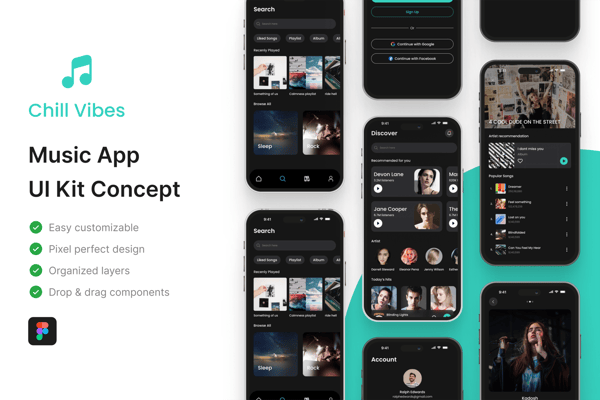 Chill Vibes - Music App UI Kit