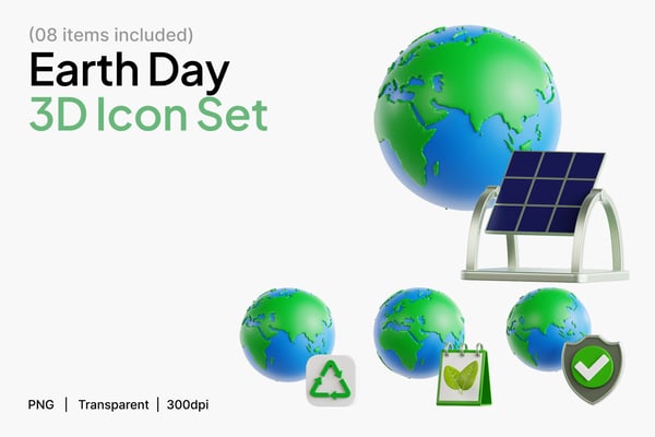 Earth Day 3D Icon Set